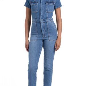 Good American Fit For Success Denim Jumpsuit Women XS NWT